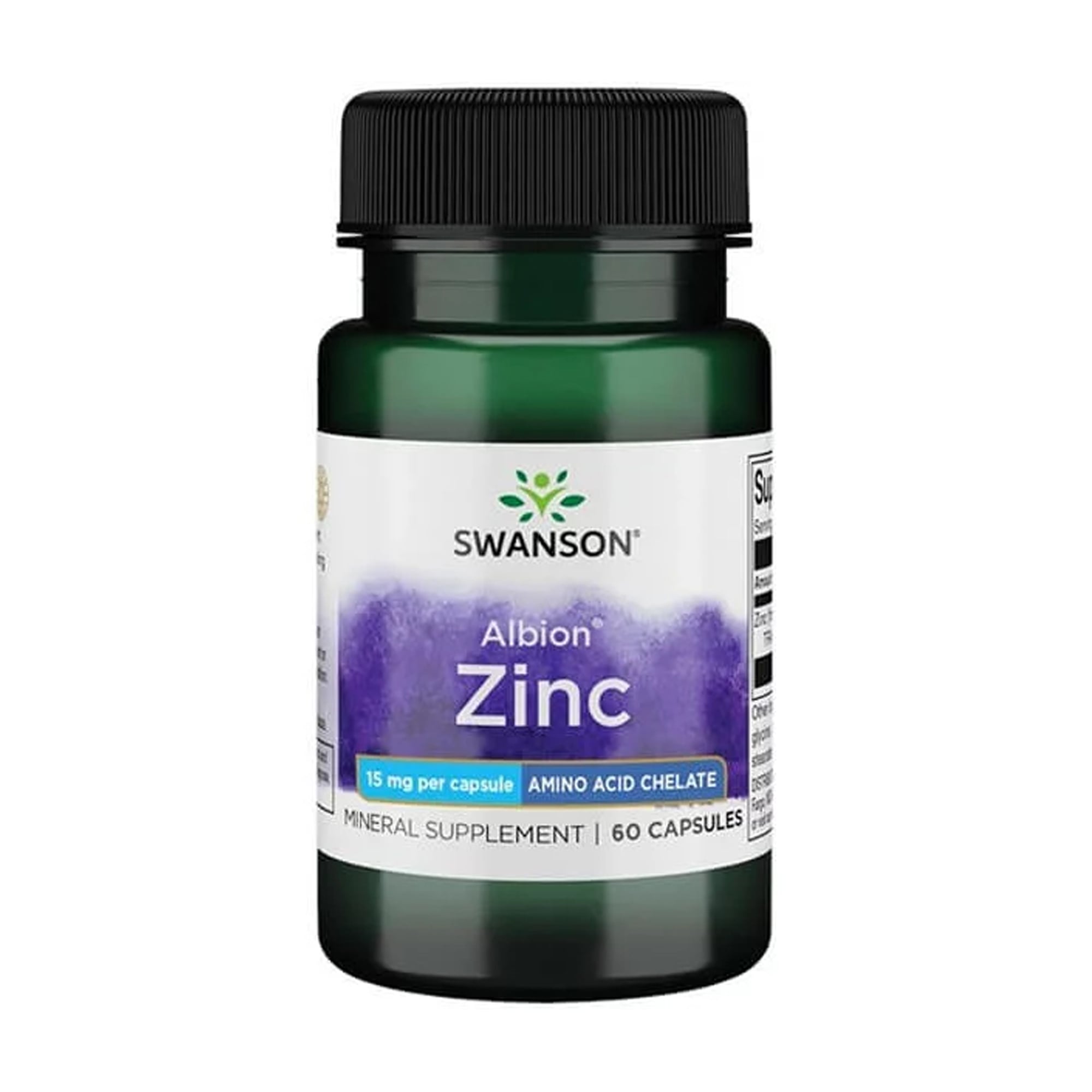 Цинк Swanson Albion Zinc 15 мг, 60 капсул